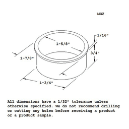 Satin Aluminum MG2 Grommet Liner for 1-7/8" Desk Grommet by Doug Mockett And Company Inc