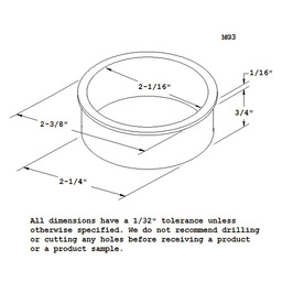 Satin Aluminum Grommet Liner for Desk in Matte Black