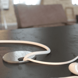 MM3 Desk Grommet Cap in Satin Chrome for Executive Desks and Credenzas