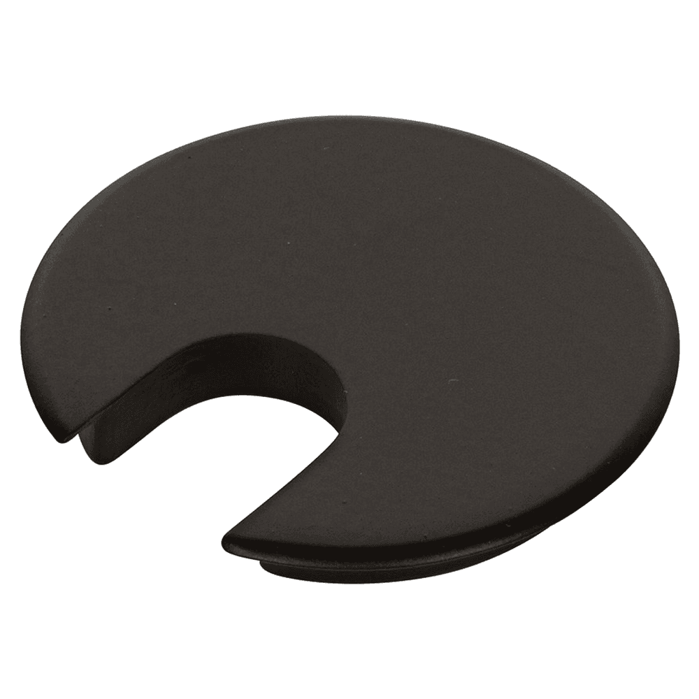2" Matte Black Desk Grommet Cap for Executive Desks and Computer Stations - Solid Brass Construction