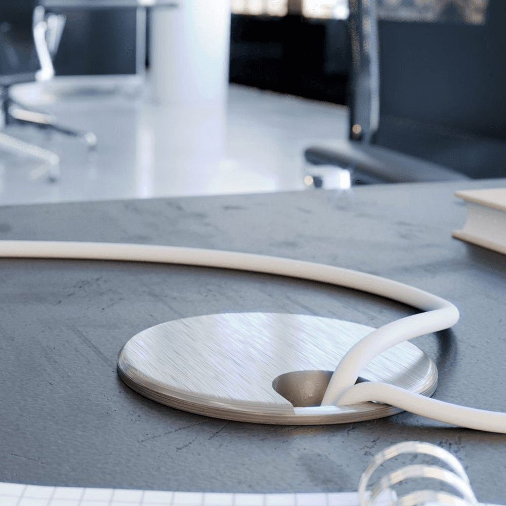 Solid Brass Grommets for Fine Conference Tables and Computer Stations by Doug Mockett And Company Inc