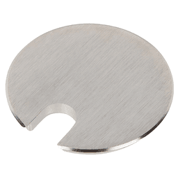 3" Satin Chrome Desk Grommet Cap for 2-3/4" Hole with Cord Slot