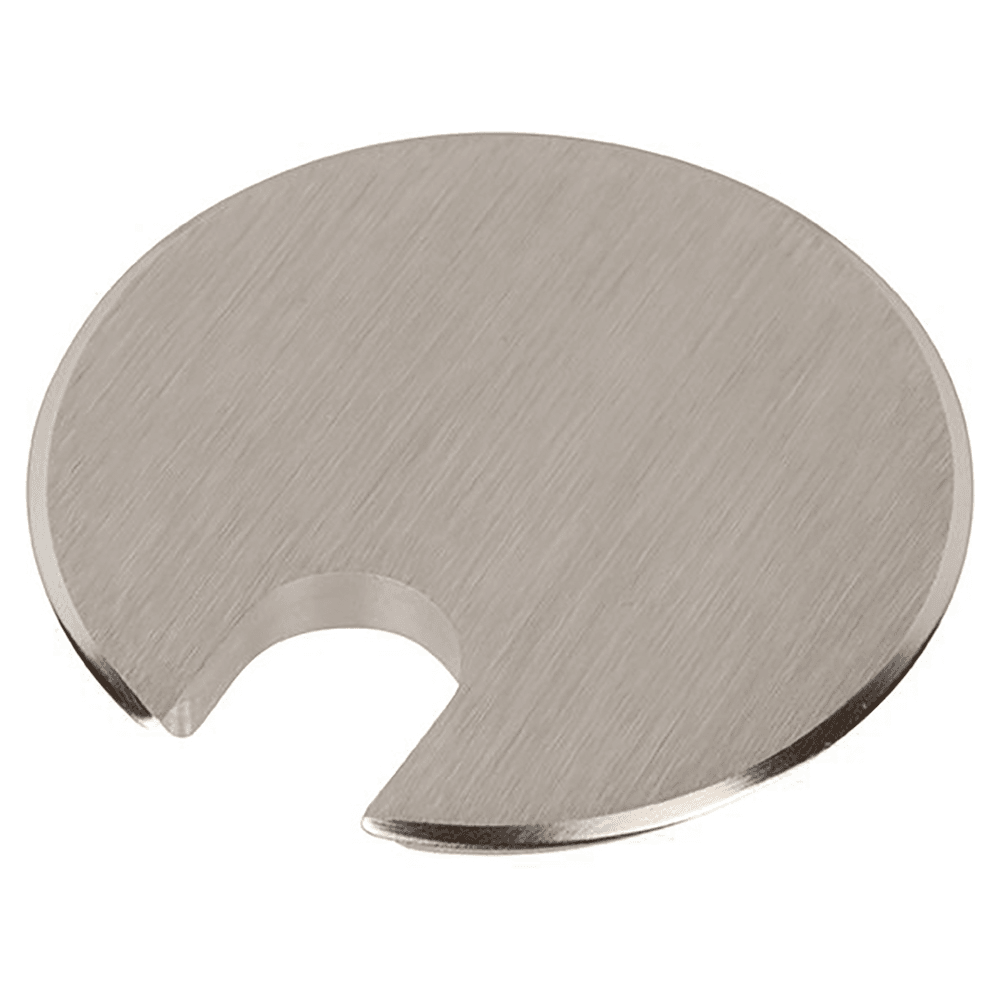Satin Nickel 2-5/8" Desk Grommet Cap for Executive Desks and Computer Stations
