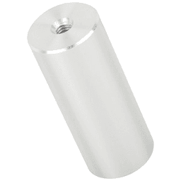 Satin aluminum finish stand-off barrel for shelves and countertops