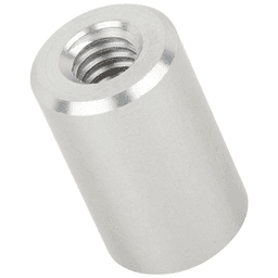 Satin aluminum finish 5/8" x 1" aluminum stand-off barrel with low profile cap for cleaner look.