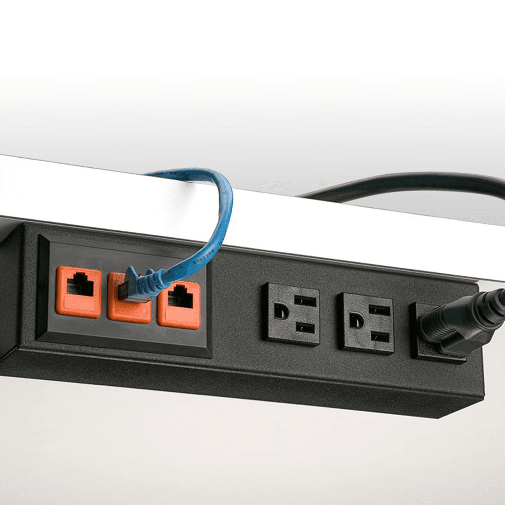 Low Profile Grommet in Matte Black with 6-foot Electrical Cord, Unwired Data Modules, and Meets ADA Guidelines