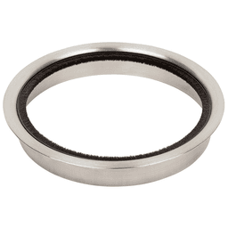 6-3/4" round brush flange in satin stainless steel by Doug Mockett And Company Inc