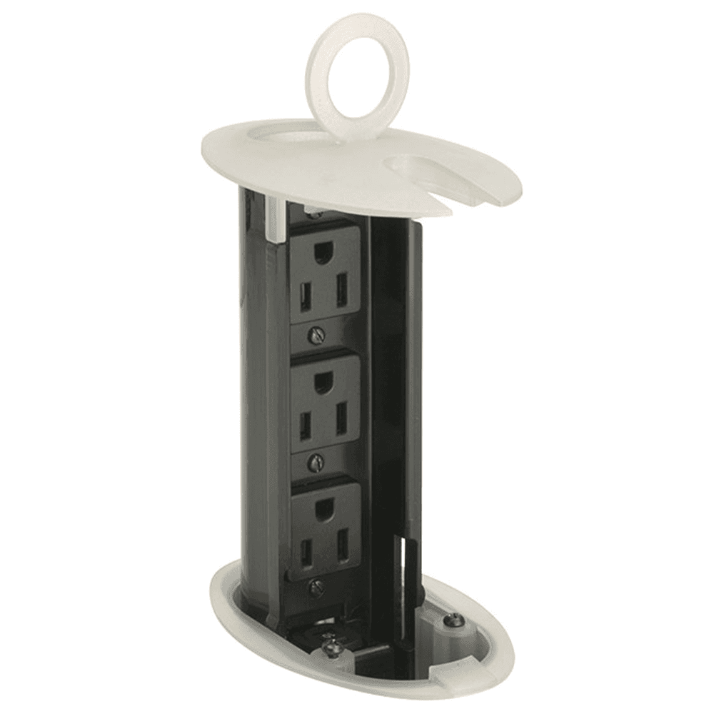 Contemporary Design Hidden Power Grommet for Neat Desktop Look