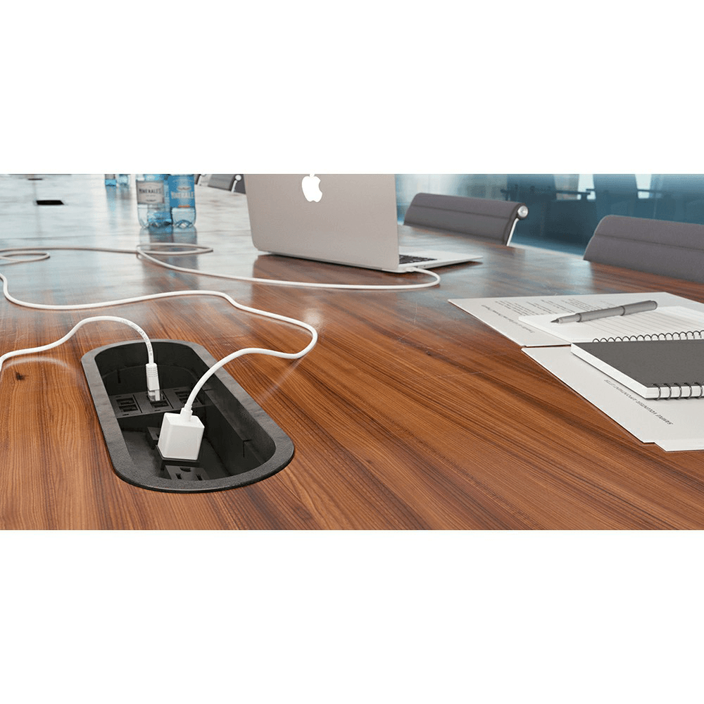 Matte Black Oval Power/Data Grommet - Doug Mockett And Company Inc