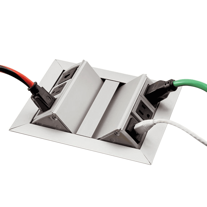 Dual-Sided Access with 4 Power Outlets and 2 Data Ports