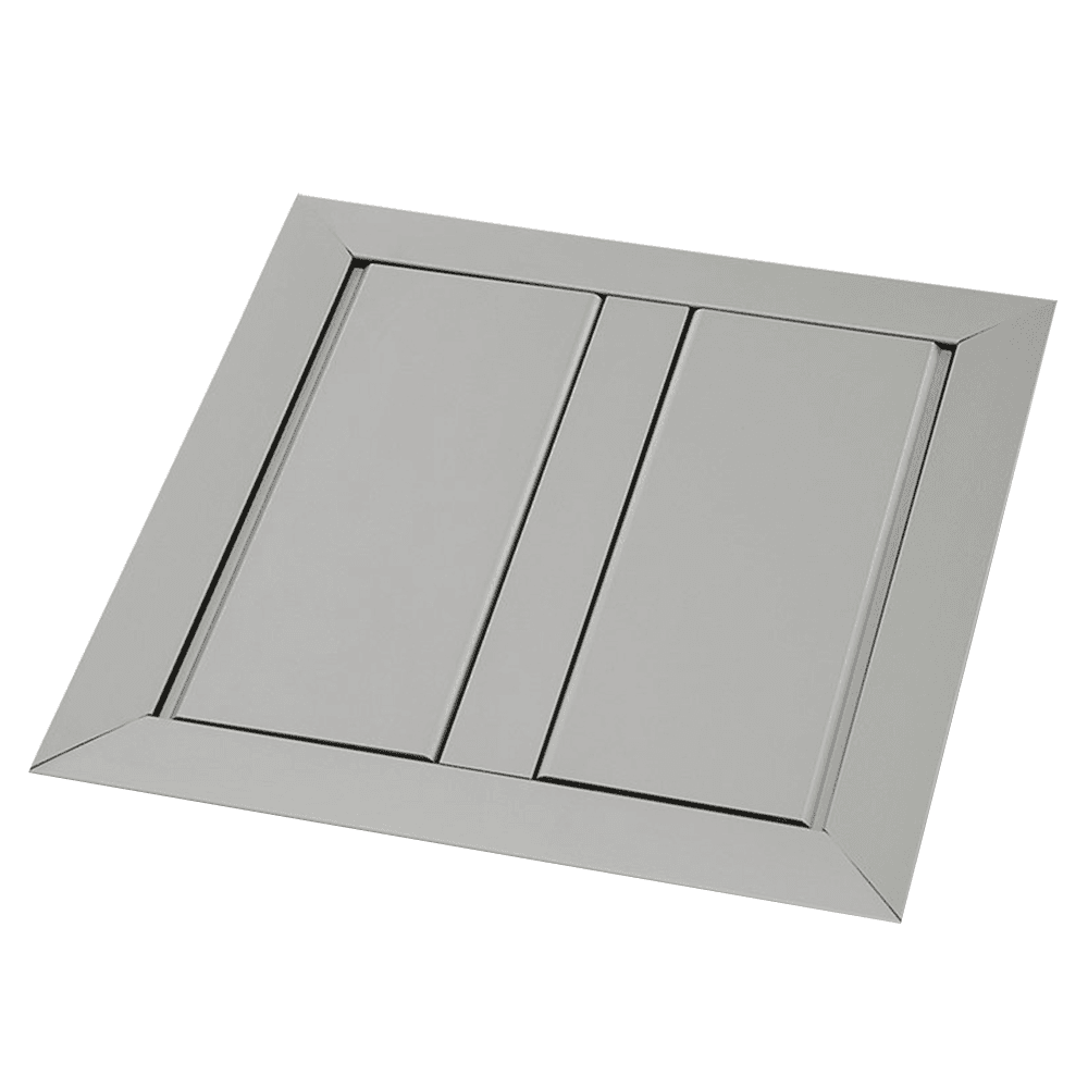 Large Dual Pop-Up Power Grommet in Satin Aluminum