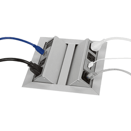 Dual-Sided Access Pop-Up Power Grommet with 4 Power Outlets and 2 Dual USB Chargers.