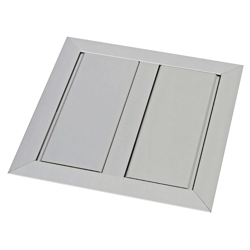 Large Dual Pop-Up Power Grommet in Satin Aluminum by Doug Mockett And Company Inc.