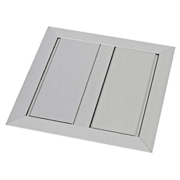 Large Dual Pop-Up Power Grommet in Satin Aluminum by Doug Mockett And Company Inc.