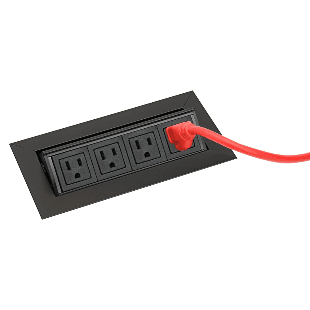 Doug Mockett And Company Inc - 8-5/16" Medium Pop-Up Power Grommet with 4 Electrical Outlets in Black - Convenient charging access on surface level