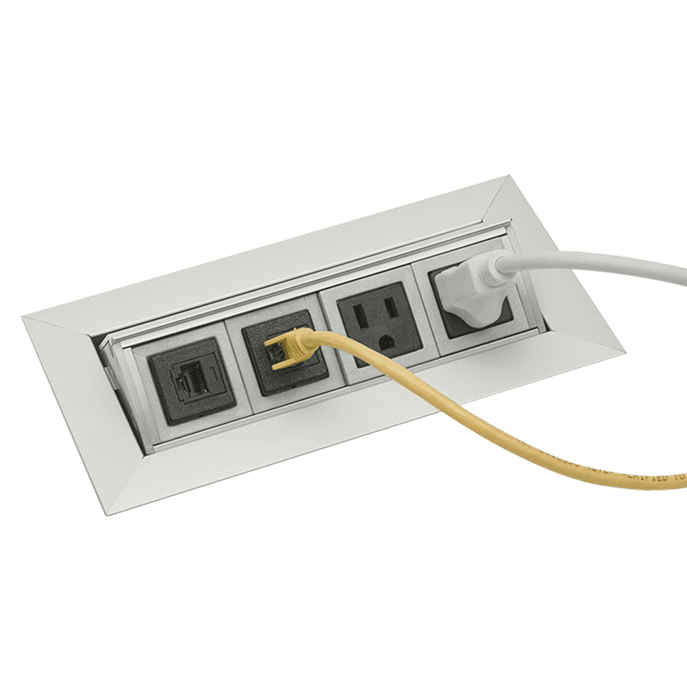 UL and cUL Listed Pop-Up Power Grommet with Data Modules and Easy Press and Pop-up Function