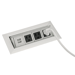 Versatile Black Pop Up Power Grommet - 3 Power Outlets and Dual USB Charger