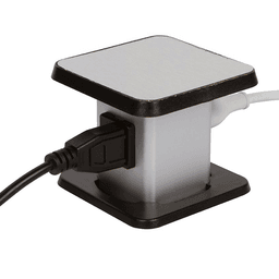 Doug Mockett 3-5/8" Pop-Up Power Grommet in Black Microdot with 2 Electric Outlets