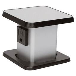 Doug Mockett's Satin Aluminum Pop-Up Tamper Resistant Power Grommet with 2 Outlets