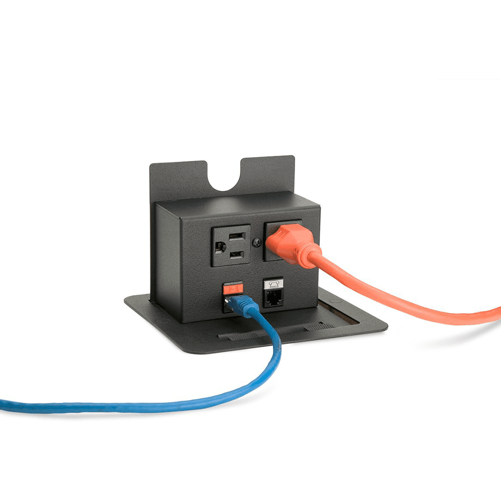 Compact Flip-Up Power Grommet in Matte Black by Doug Mockett And Company Inc