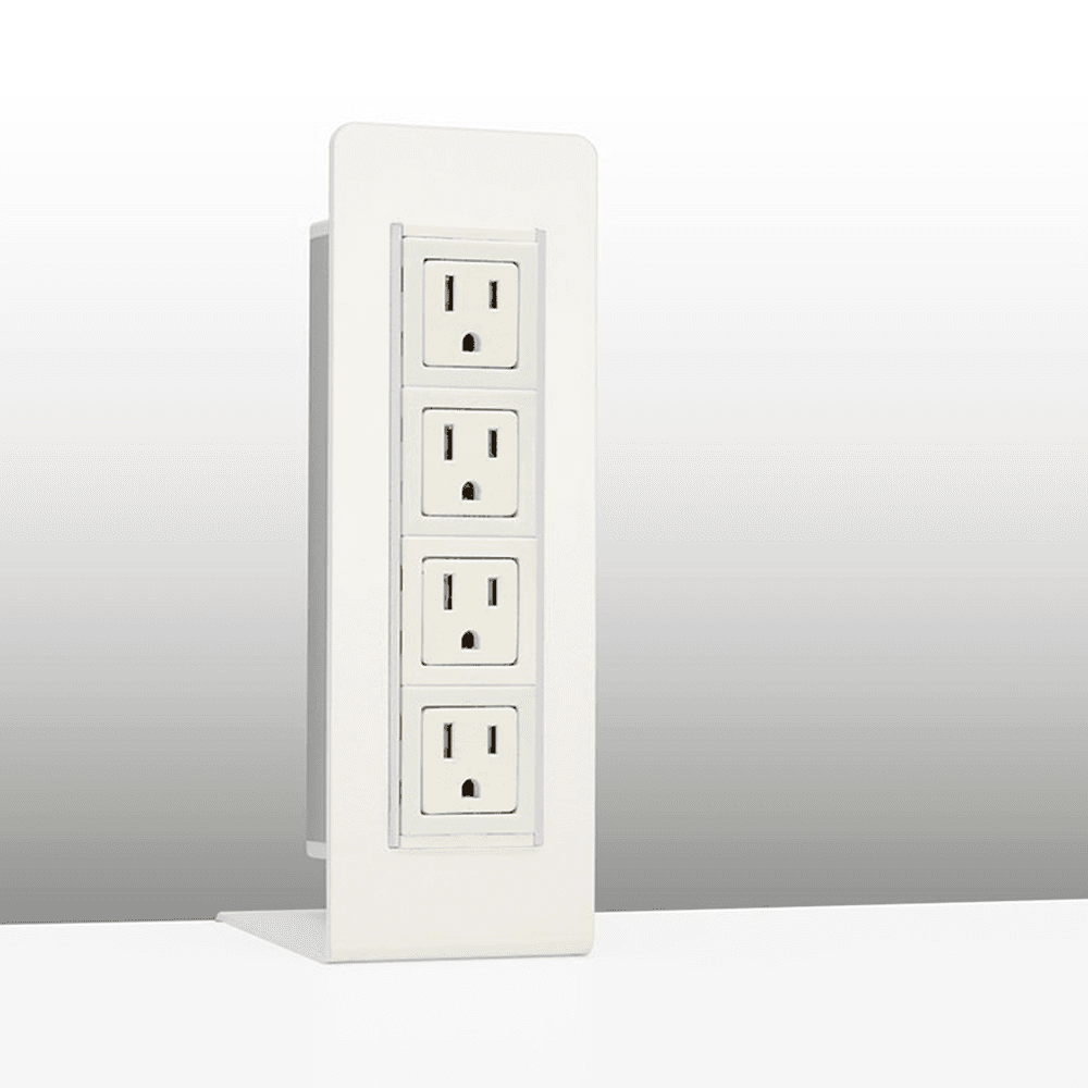 Edge-Mount C-Clamp Bracket Vertical Power Grommet in White by Doug Mockett And Company Inc