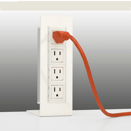 White 10-1/4" Vertical Tower Grommet with 4 Power Outlets and 6ft Cord by Doug Mockett And Company Inc