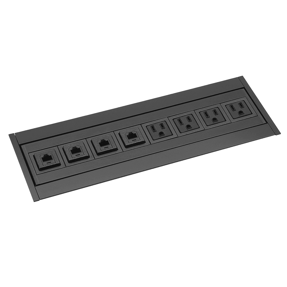 Customizable top for PCS51 power grommet in black anodized
