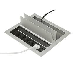 Dual-Sided Access Recessed Power Grommet - Satin Aluminum