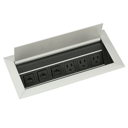 Satin Aluminum Recessed Power/Data Grommet for Clean Table Look