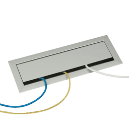Thin Hinged Lid Cover Recessed Power and Data Grommet