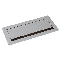 Satin Aluminum Recessed Power Grommet with Dual USB Charger