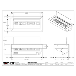 Thin Hinged Lid Cover Recessed Power Grommet with 4 Power Outlets