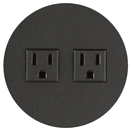 Black Mini Round Flush Power Grommet with 2 Outlets - Doug Mockett And Company Inc