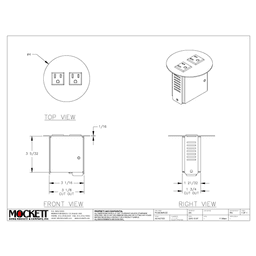Ultra-thin Round Flange Mini Round Flush Power Grommet by Doug Mockett And Company Inc