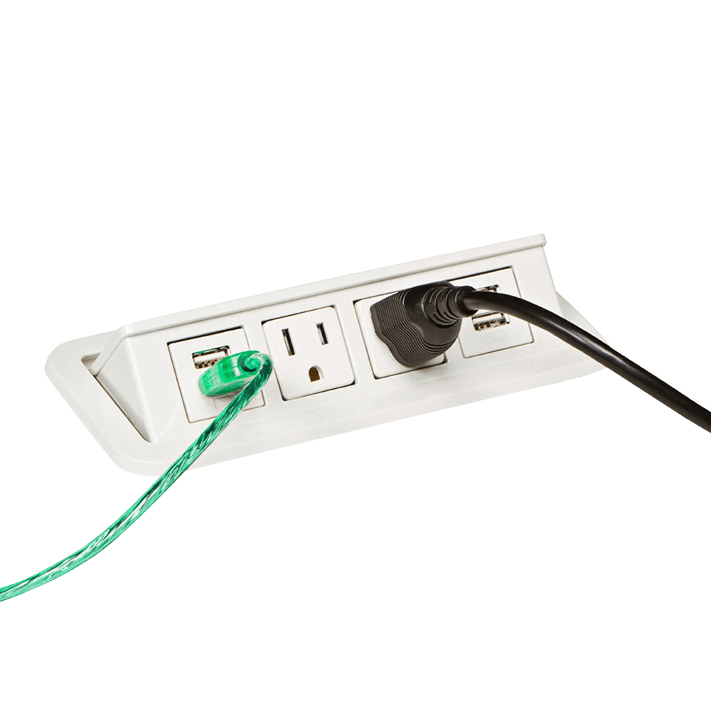 Press Down to Hide Away Power Grommet with 6 Feet Electrical Cord and UL/cUL Listing
