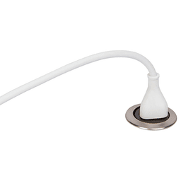 Satin Nickel/White Power Grommet - Versatile and Flush-Mounted Power Outlet for Portable Devices