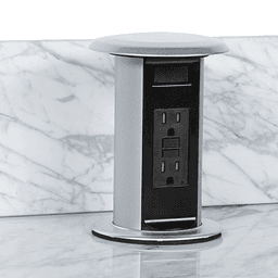 Pop-Up Kitchen Power Grommet in Glossy Metallic Silver by Doug Mockett And Company Inc