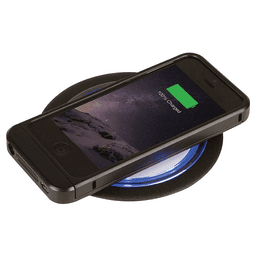 Wireless charging grommet in black with LED trim ring for Qi-compatible devices