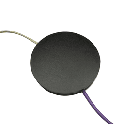 Black desk grommet set with radiused cap design