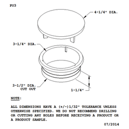 Pop-up desk grommet set with flush or raised cap option