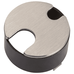 Satin Chrome 2-Slot Flush Mount Desktop Grommet for 1-3/4" Hole by Doug Mockett And Company Inc