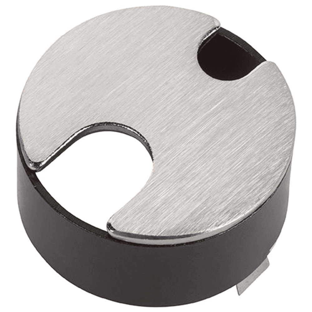 Clean and Contemporary Desk Grommet in Satin Chrome by Doug Mockett And Company Inc
