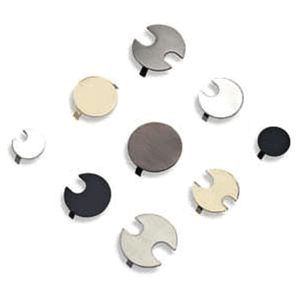 Matte Black flush mount desktop grommet for 2-1/2" hole from Doug Mockett And Company Inc.
