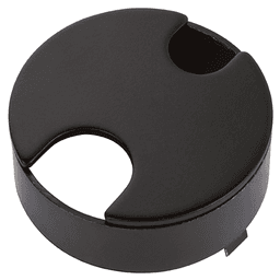 2-1/2" 2-Slot Flush Mount Desktop Grommet in Matte Black - Steel Construction, Fits 2-1/2" Hole