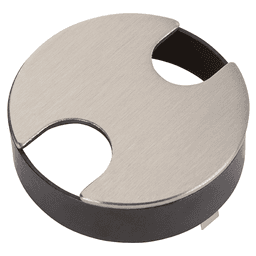 Satin Chrome 2-Slot Flush Mount Desktop Grommet for 3" Hole by Doug Mockett And Company Inc