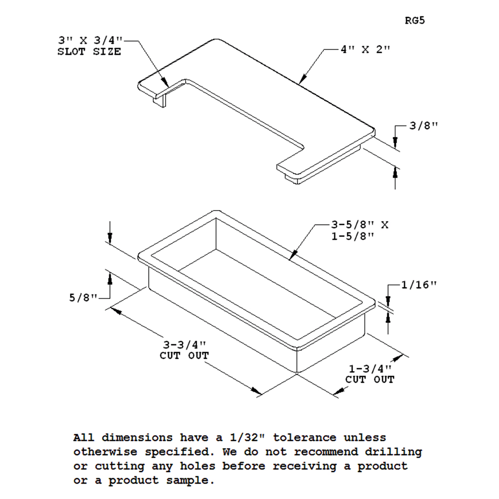RG5 Plated Grommet Set with Cord Slot for Desk by Doug Mockett And Company Inc