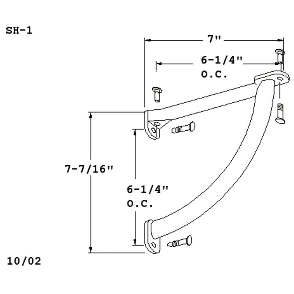 Metallic Silver Finish Arc Shelf Bracket in use