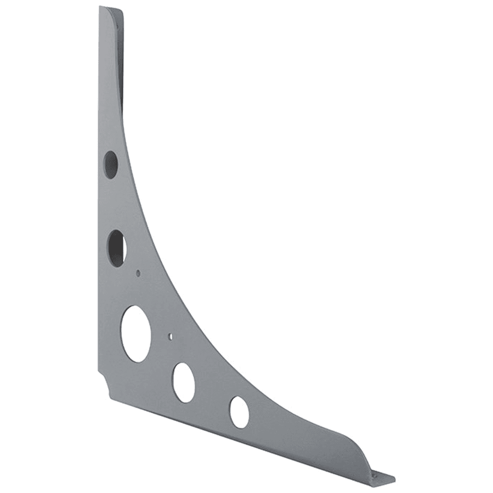 13" x 11-13/16" Metallic Silver Perforated Shelf Bracket for SWS1 Work Surface Support