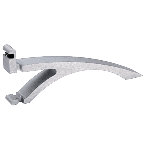 Satin Aluminum Arch Shelf Bracket Set for Shelves up to 12" Deep