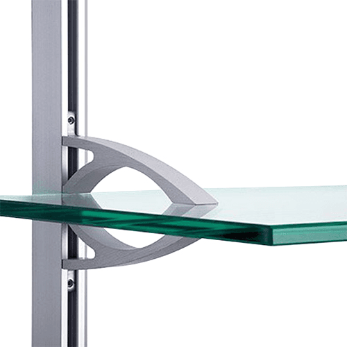 Sleek Satin Aluminum Arch Shelf Bracket Set for 12" Deep Shelves